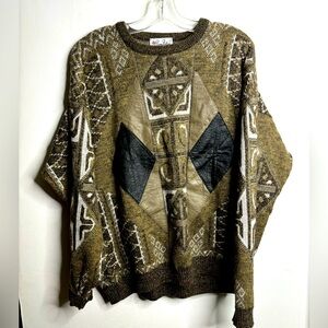 Vintage Prince Bellini Knit Sweater Amazing Style Men’s Size Large Patterns